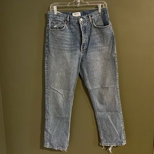 AGOLDE | Riley High Rise Straight Crop In Haven Distressed Hem